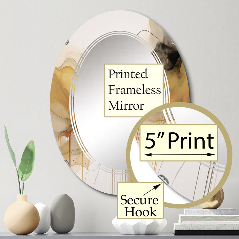 Pipistrell - Miroir mural moderne ovale, 30 po x 20 po