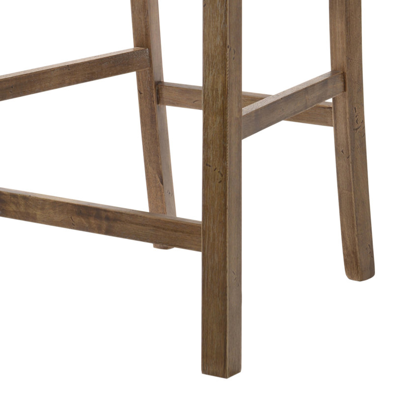 Tabourets à hauteur de comptoir avec dossier en croix (ensemble de 2), Beige / brun
