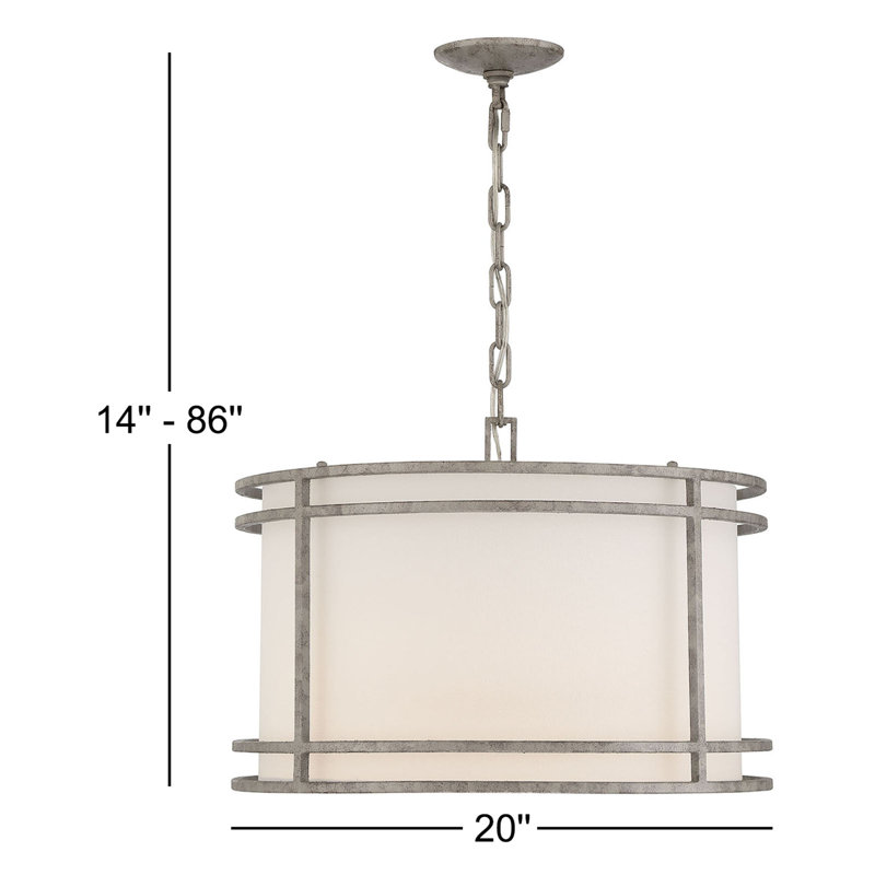Luminaire suspendu cylindrique à abat-jour transitionnel Eudia
