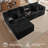 Dharius 2 - Piece No Assembly Required 109'' Cloud Modular Sectional Compression Sofa Couch, L-Shaped Comfort Sofa for Living Room,Deep Seat Corner Couch With 2 Chaises & 5 Pillows-1371025346