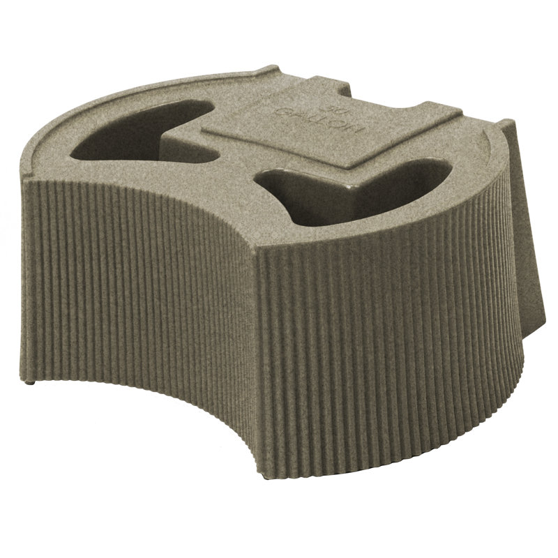 Sandstone Plastic Rain Barrel Stand with Structured Core