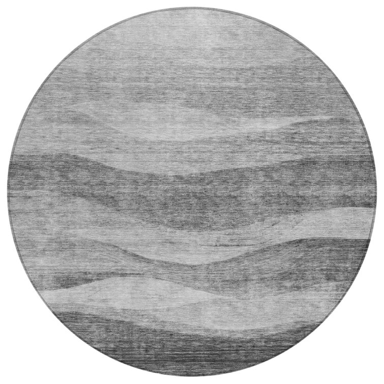 Machine Washable Indoor/Outdoor Chantille ACN1141 Gray Rug