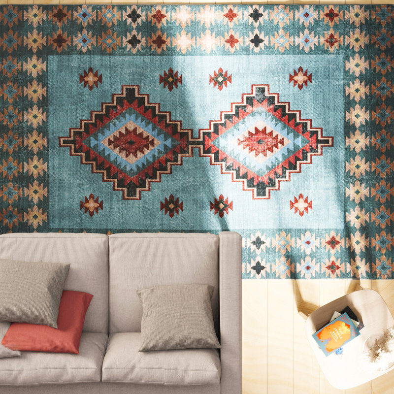 Vintage Look Cotton Flatweave Area Rug, 280cm x 380cm