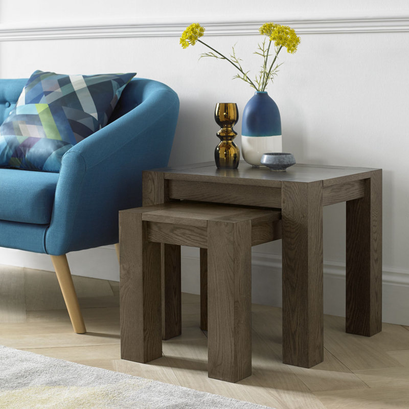 Bowenfels Solid Wood Nesting Tables, Dark Oak