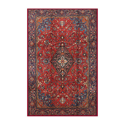 Tapis traditionnel rouge / bleu marine Gaelan