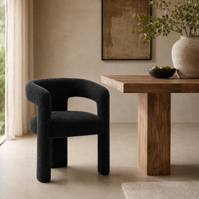 Modern Upholstered Barrel Dining Armchair, No Assembled
