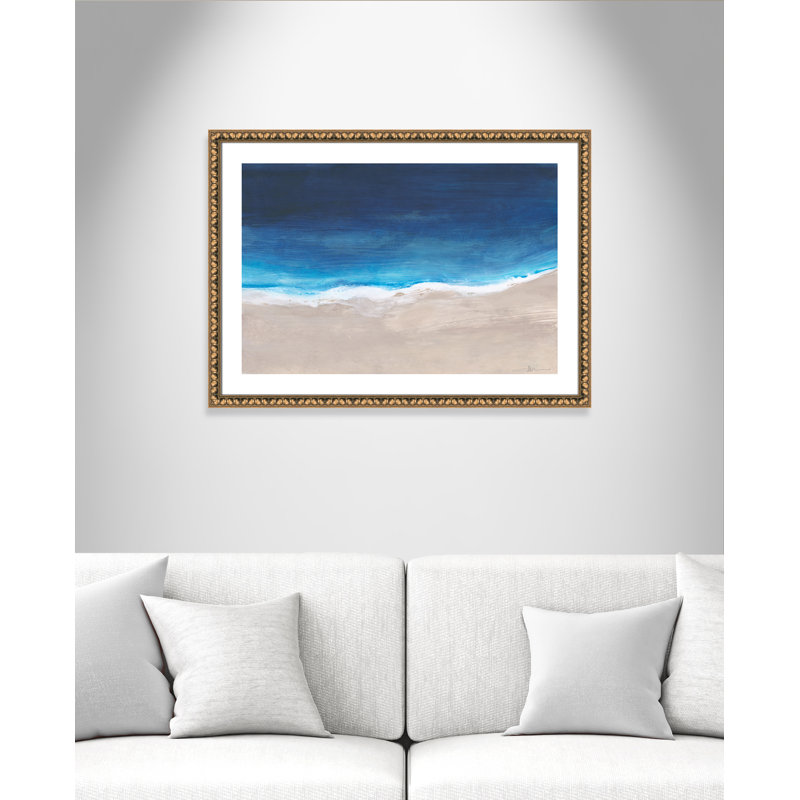 «Stalter Oceans From Above», reproduction d'art, Papier avec cadre à perles dorées, H 25,5 po x l 35,5 po x P 1,13 po