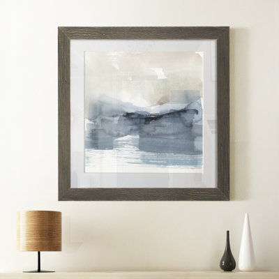 «Fog on The Horizon Vi» - Peinture encadrée sur papier