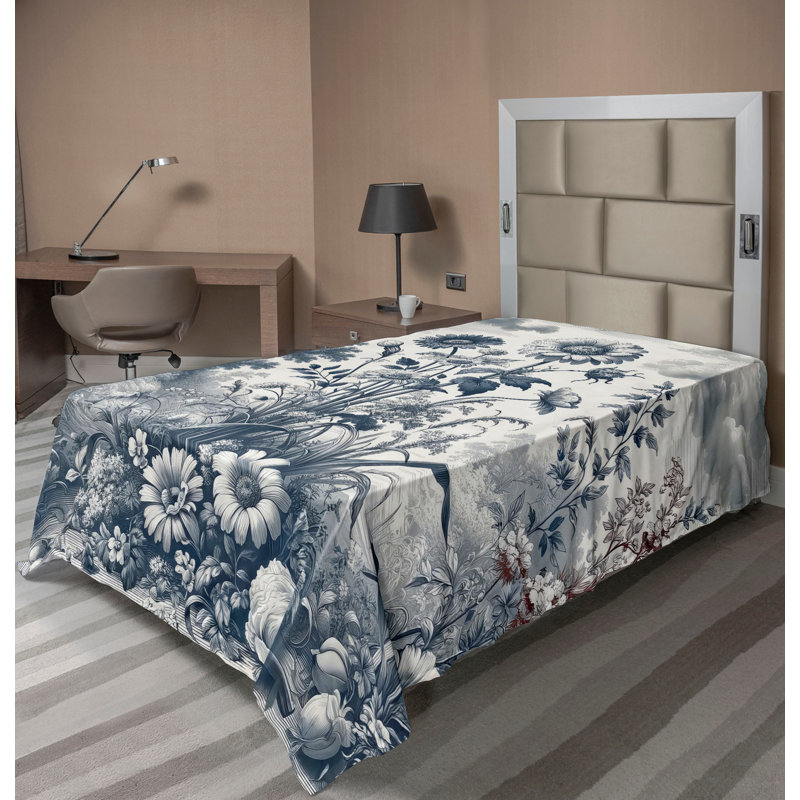Polyester Floral Flat Sheet, Twin Flat Sheet
