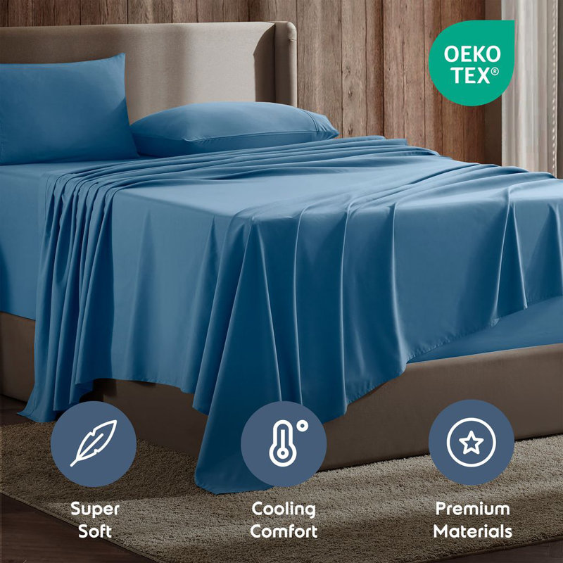 Ensemble de draps doux et respirant Hotel Collection, Bleu / ciel, Double XL