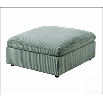 Repose-pieds de salon avec velours côtelé large, coussin moelleux et pieds en bois pour plus de confort et de style