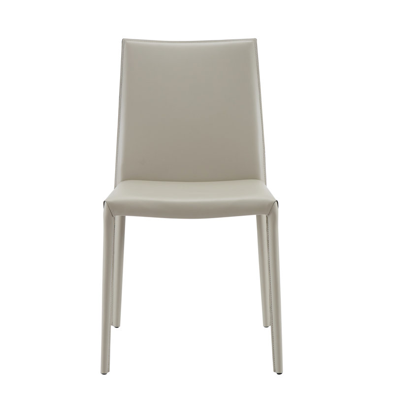 Kurland Sperazza Leather Upholstered Dining Chair, Stone