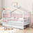 Wood House Bed with 2 Drawers, Roof Design and Guardrails-592641502-592641496