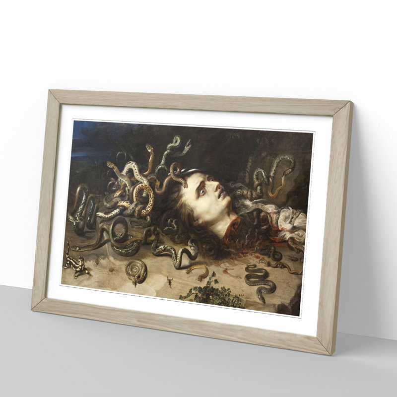 The Head of Medusa by Peter Paul Rubens - Framed Print, 36cm H x 48cm W x 2cm D, Oak