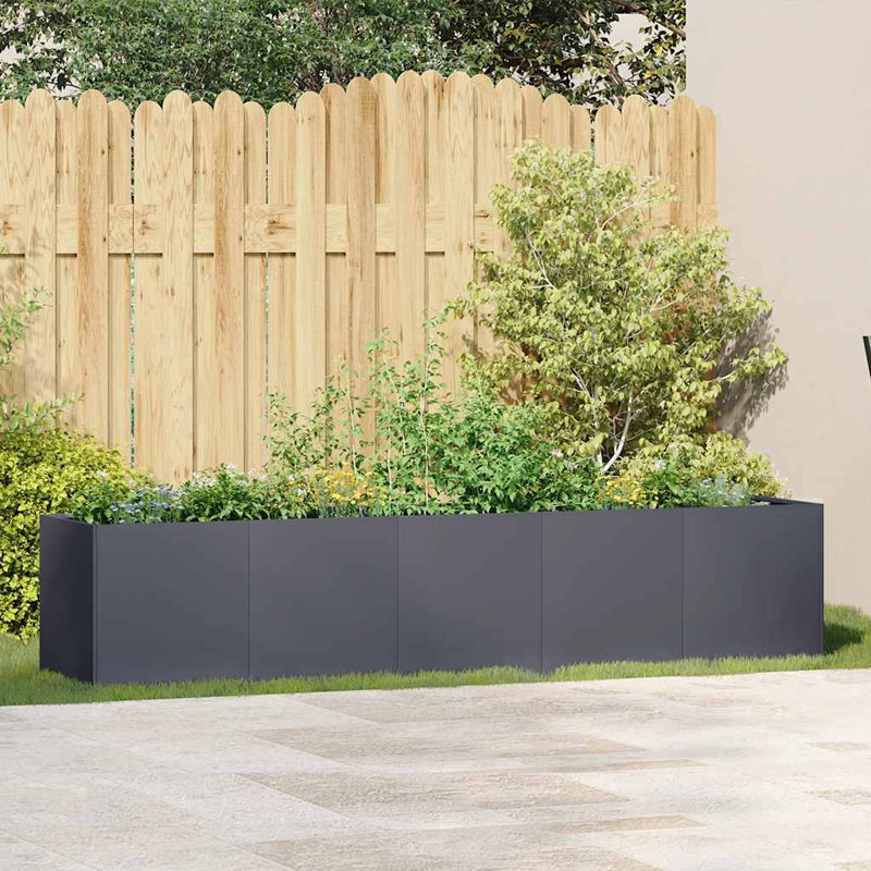 Planter 40 Cm Cold-Rolled Steel, 40cm H x 200cm W x 40cm D, Anthracite
