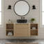 Meuble-lavabo mural avec lavabo en céramique, 1 porte à fermeture douce et 2 petites tablettes de rangement