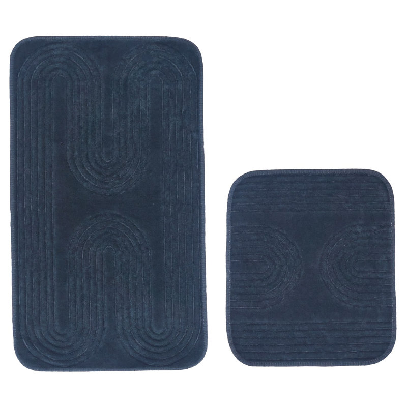 Ensemble de tapis de bain Choudhury (2 pièces), L 26 po x l 39,4 po, Argent