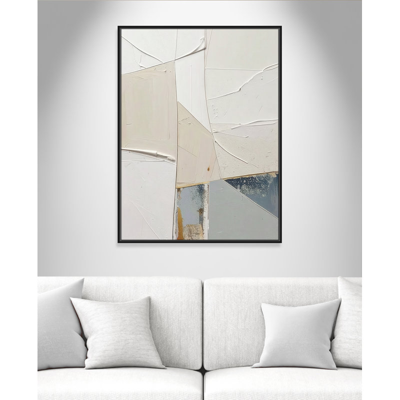 «Plastering II» par Alonza Saunders, Toile avec cadre, L 31,5 po x H 41,5 po, Cadre flottant noir