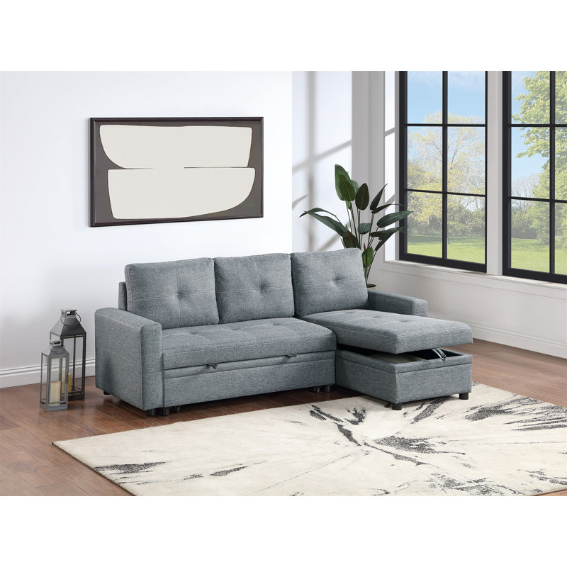 Canapé modulaire convertible 2 pièces, Gris, H 35 po x l 84 po x P 53 po