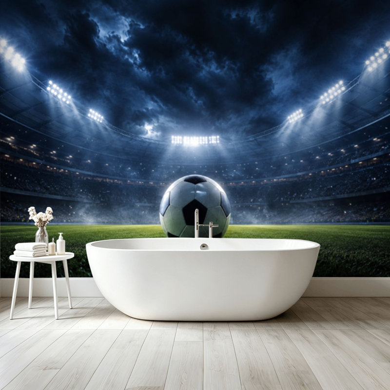 Papier peint adhésif pelez et collez, stade de soccer, auto-adhésif et amovible, 68.88" L x 96" W
