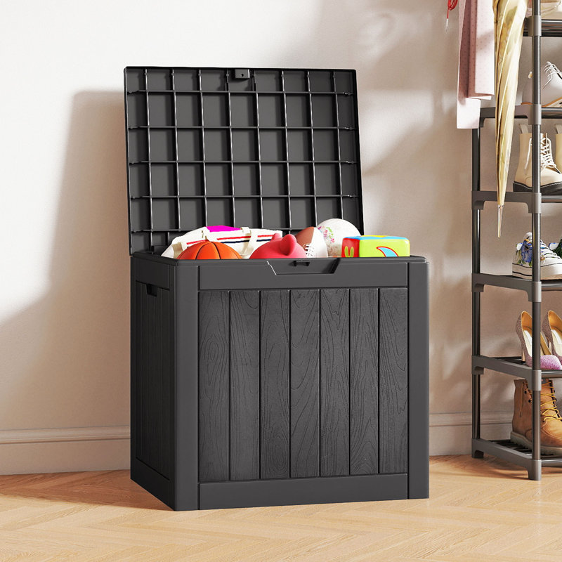 31.2 Gallon Water Resistant Resin Deck Box, Black