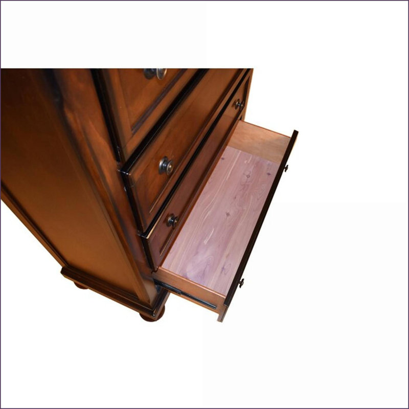 Ensemble de chambre à coucher grand 5 pièces avec rangement, brun noyer transitionnel | Lits-traîneau | Bois