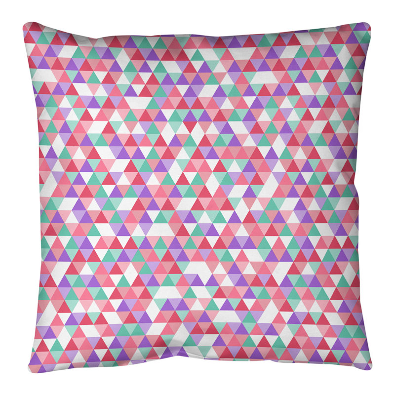 Coussin de sol géométrique Katelyn Elizabeth, 40 po x 40 po, Rose/vert/mauve
