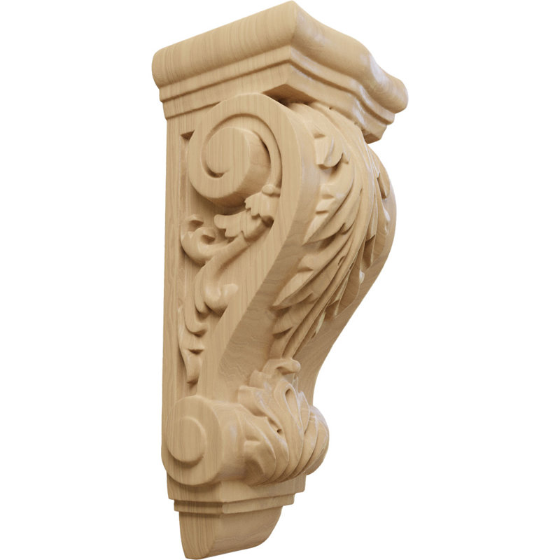 Farmingdale Acanthus Pilaster Corbel, Cerisier, L 3 1/2 po x P 2 7/8 po x H 7 3/4 po