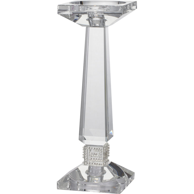 Chandelle en cristal, H 12 po x l 3,5 po x P 3,5 po