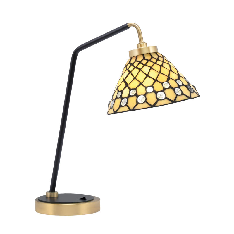 Lampe de bureau en acier inoxydable Antraprécédent, Noir mat / laiton