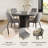Modern Fabric Upholstered Dining Chairs with Ergonomic Backrest, Golden Metal Legs-2116274407