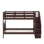 Lit superposé simple au-dessus de simple avec garde-corps et rangement Stairway-502986269