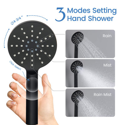 Système de douche circulaire à pression équilibrée à 2 fonctions avec valve brute