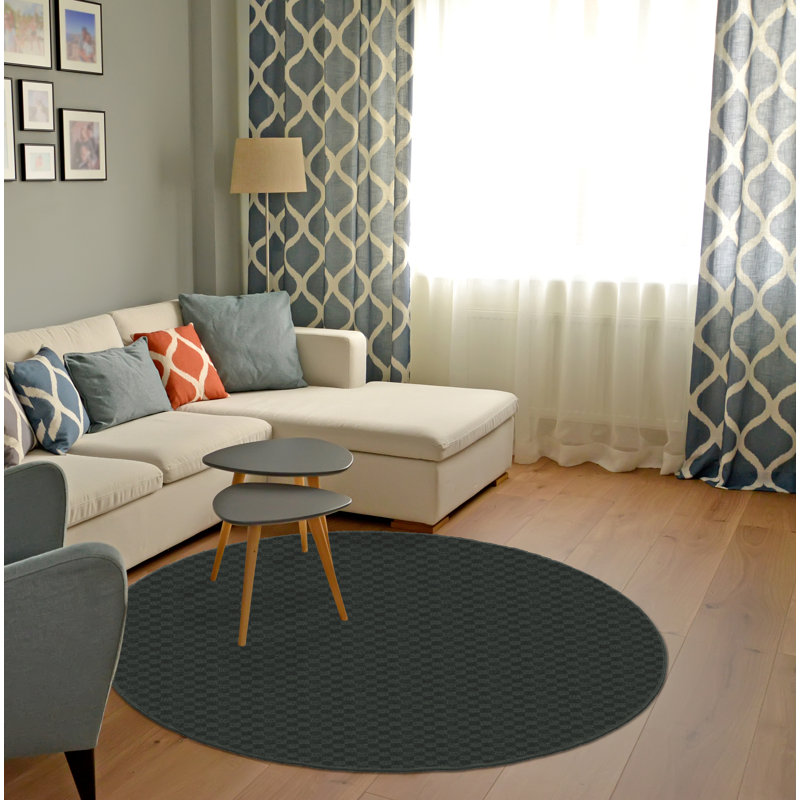 Tapis gris Cinder, Rond 60 po