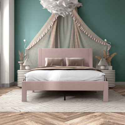 Upholstered Unfinished Platform Bed