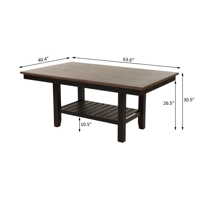 Table de salle à manger rectangulaire avec rangement L 63,6 po Eileithyia