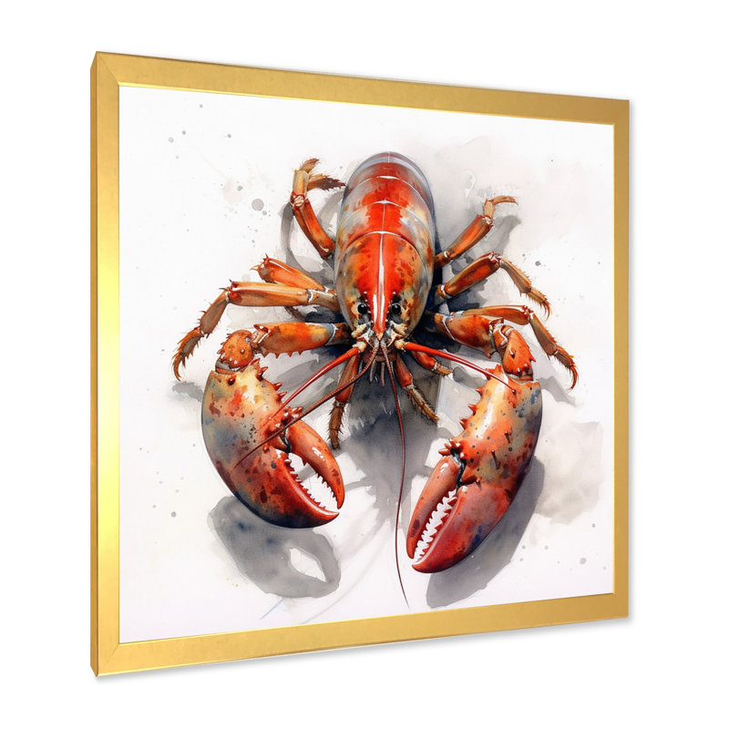 Lobster Marine Delicacy IV, reproduction d'art sur toile, Cadre doré à une seule photo, H 24 po x l 24 po x P 1 po