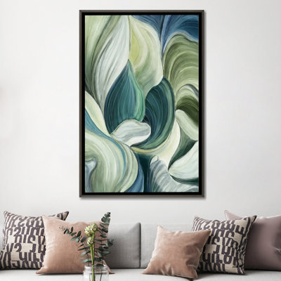 Vagues de feuilles - reproduction d'art murale - toile encadrée