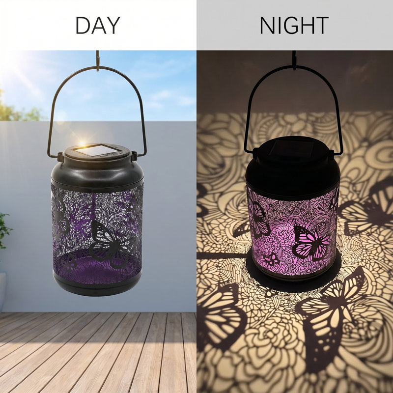 Butterfly Shadow Projection Solar Hanging Lantern