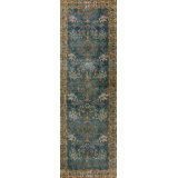 Decorative Light Blue Color Antique Long and Narrow Oversized Indian Gallery Rug