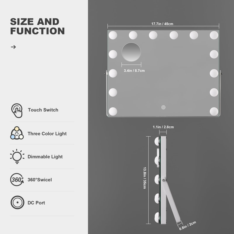 1 Metal Square Mirror