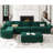 Teangela 143'' Variable Modular Velvet Sectional L Shaped Upholstered Couch Storage Sofa-109626917