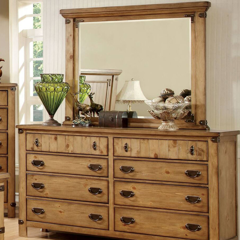 48.4"W Cottage Mirror, Weathered Elm