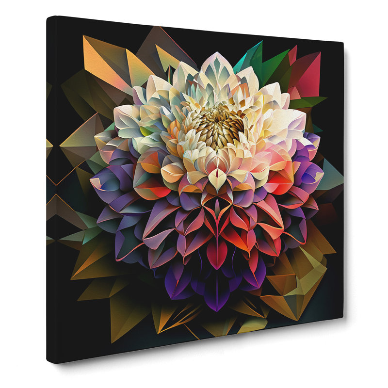 Prism Floral Art No.1 - Wrapped Canvas, 35cm H x 35cm W