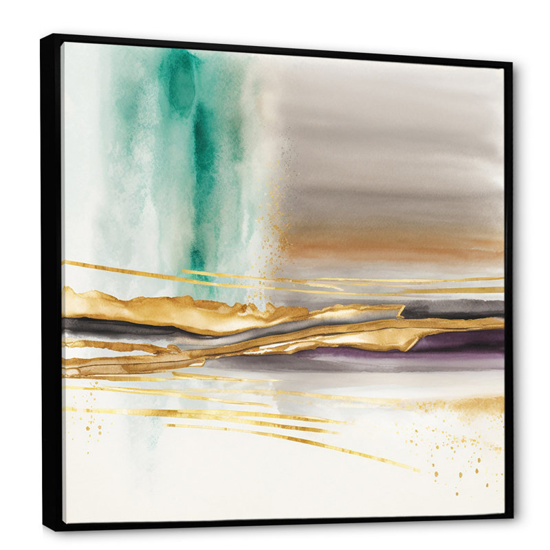 Golden Morning Glory IV - reproduction sur toile, H 36 po x l 36 po x P 1,5 po, Toile à cadre flottant noir