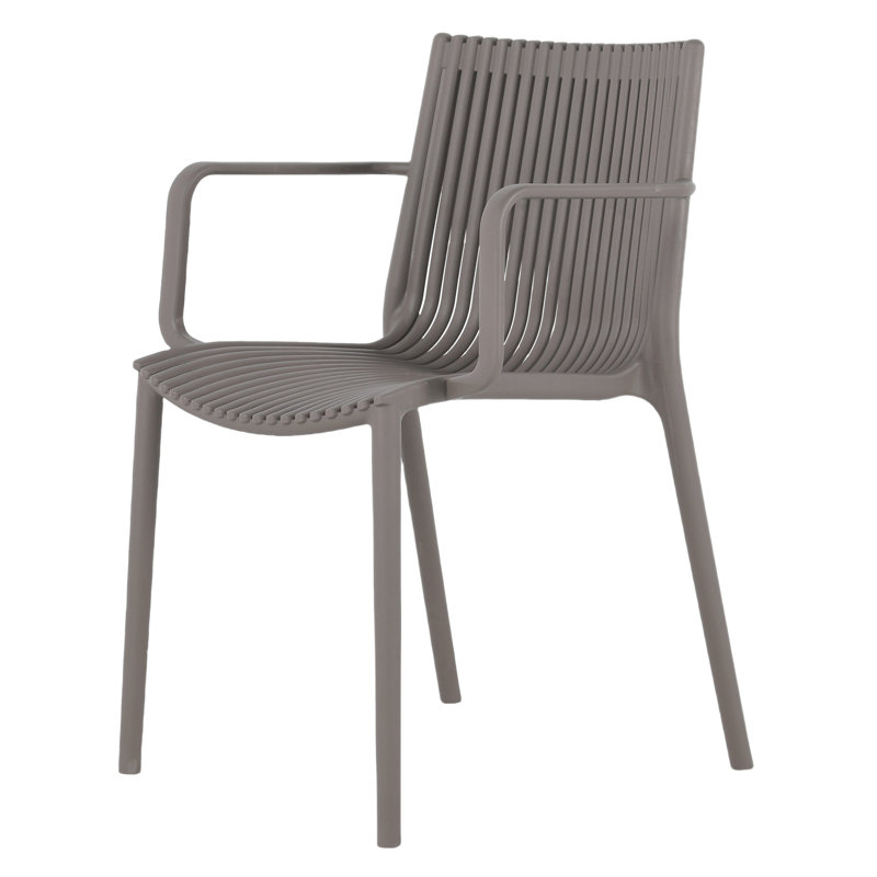 Ensemble de 4 chaises longues modernes PP, Gris