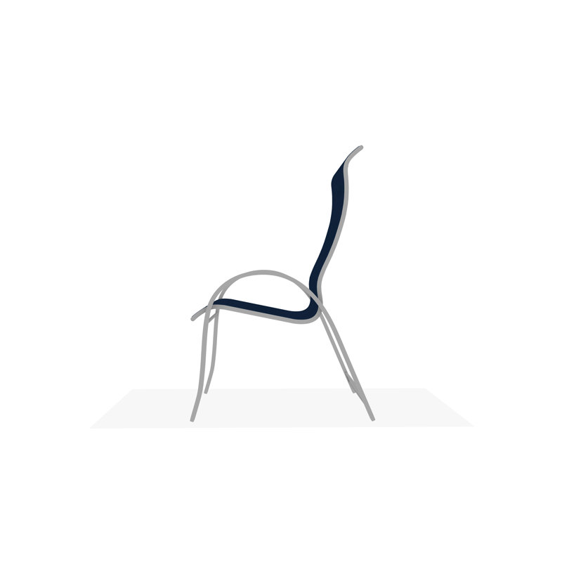Aruba II Outdoor Lounge Chair, Cobalt 35D Sunbrella®, White