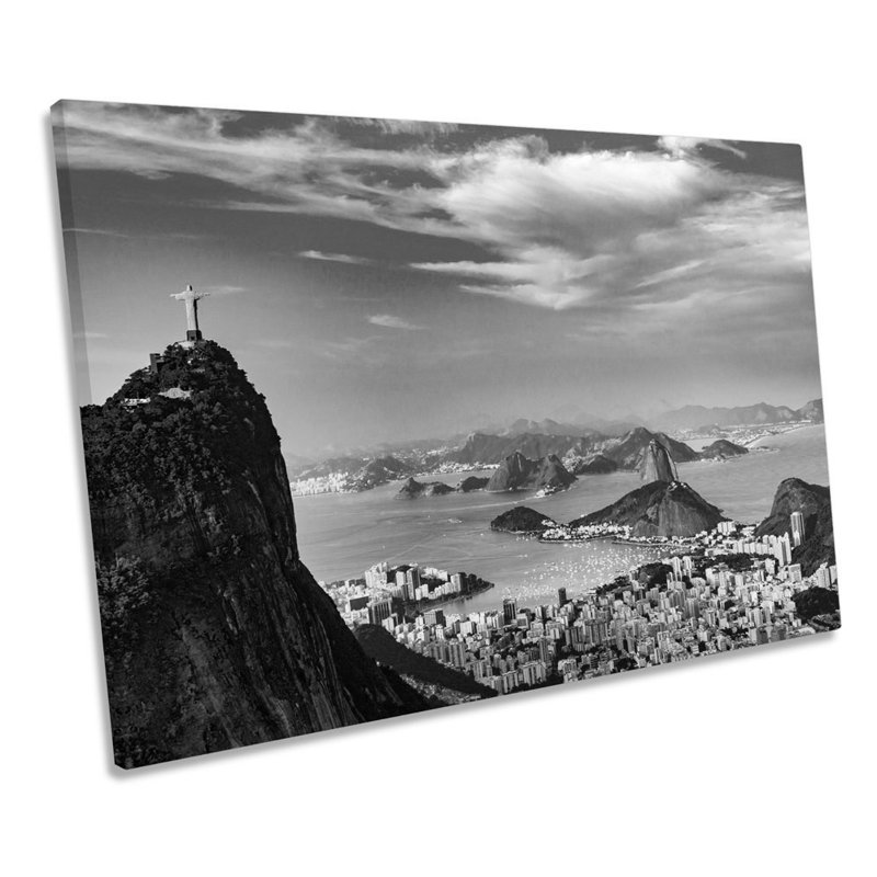 Rio Janeiro Brazil Skyline City - Wrapped Canvas Print, 30.5cm H x 45.7cm W x 2cm D