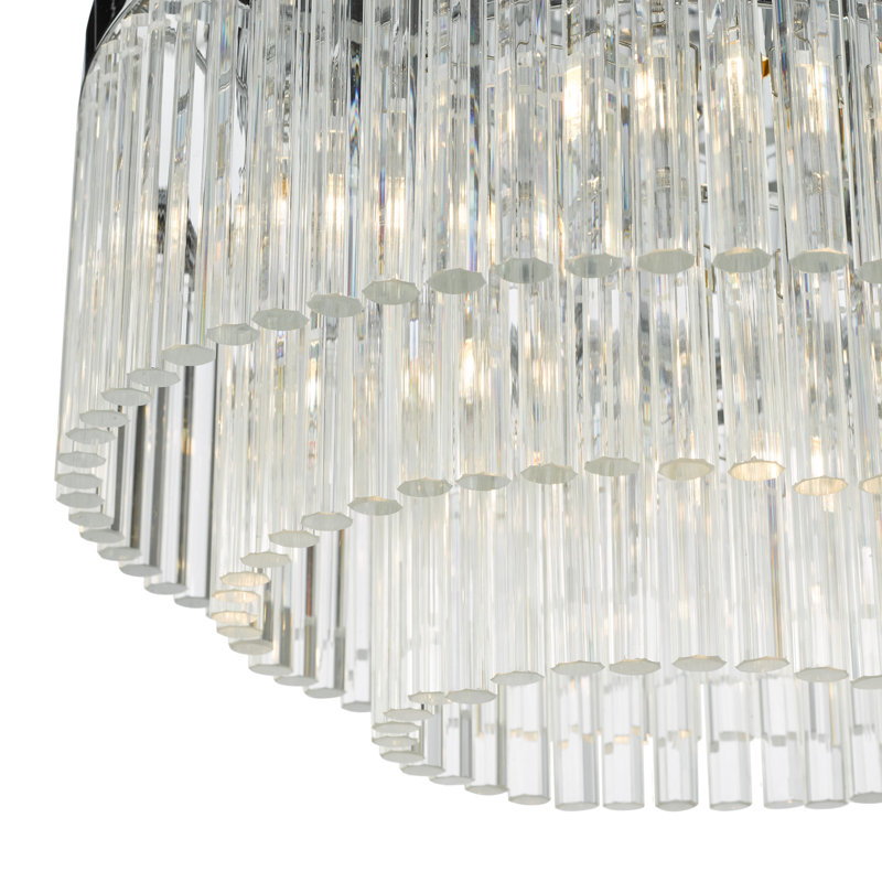 Bartholmey Crystal Flush Mount, Chrome