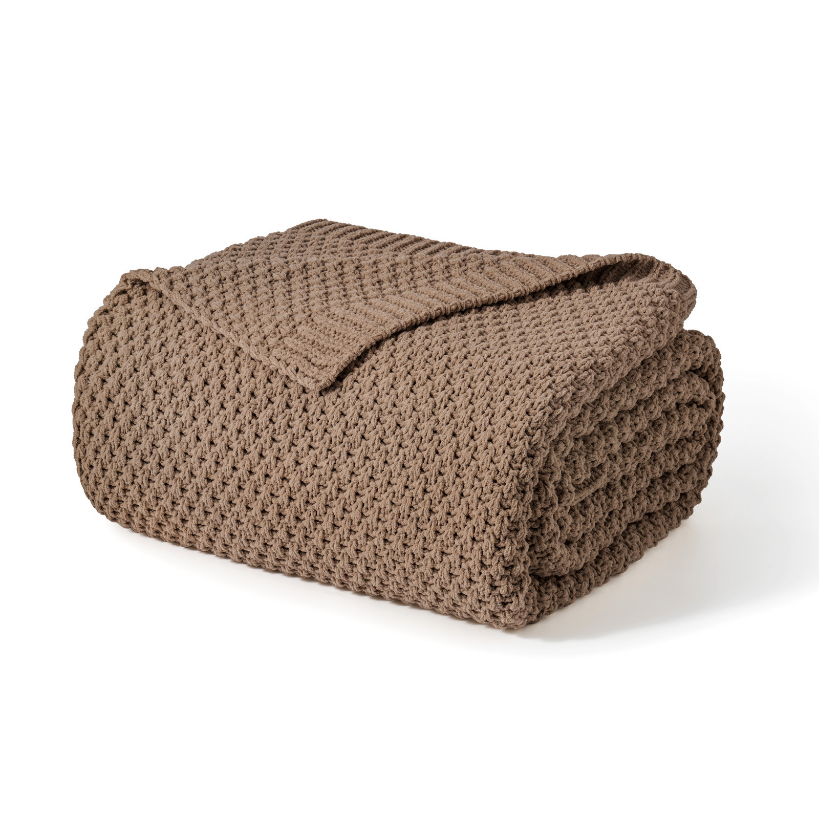 Chunky Chenille Weighted Throw Blanket, 60" L x 50" W, Rosewood